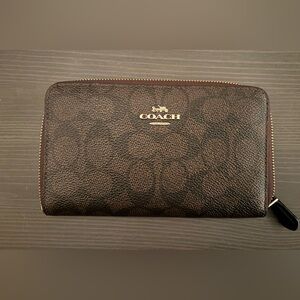 Coach Dark Brown Signature Wallet